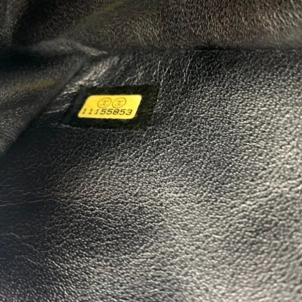 Chanel East West Classic Shoulder Flap Bag Quilted Black Perforated Leather - Picture 12 of 16